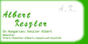 albert keszler business card